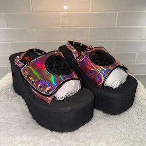 Demonia Hologram Funn Platform Sandals